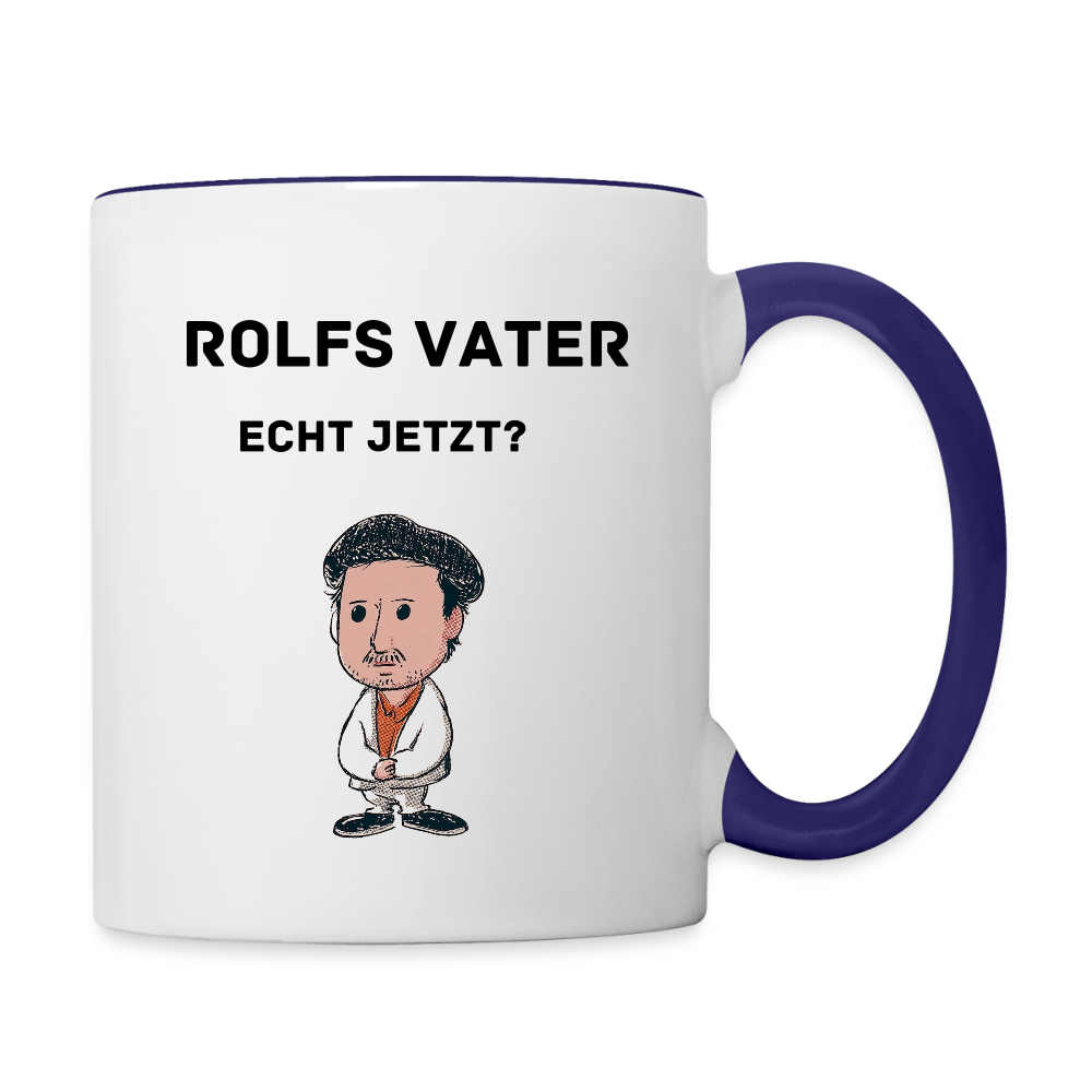 Rolfs Vater Kaffee Häferl - Weiß/Kobaltblau